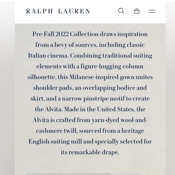 RALPH LAUREN Alvita purple label pinstripe evening dress maxi - Picture 14 of 14